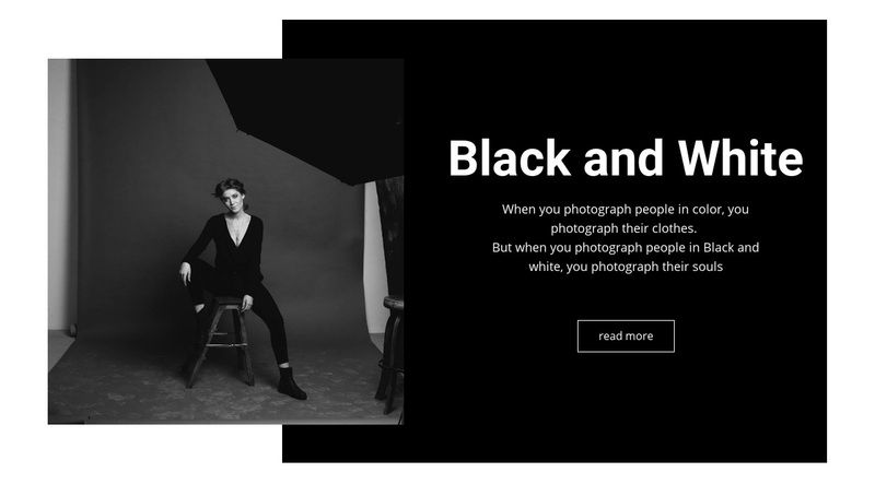 Black and white studio Web Page Design