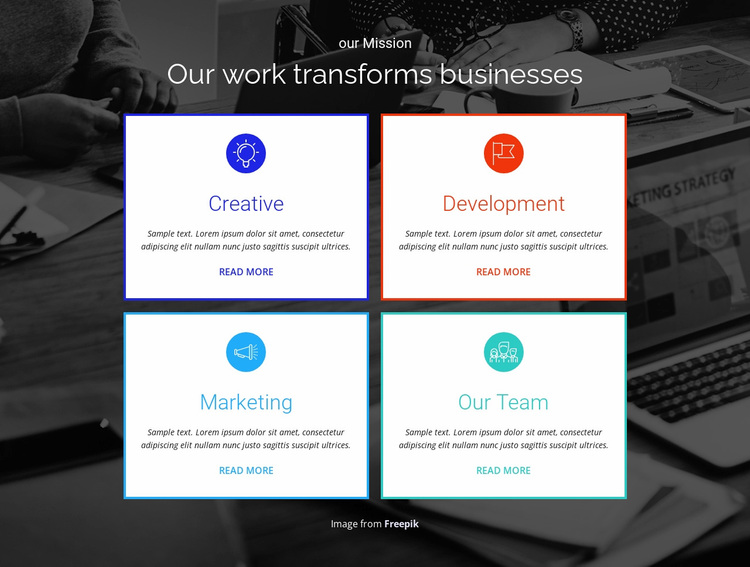 Ons werk verandert uw bedrijf Website ontwerp