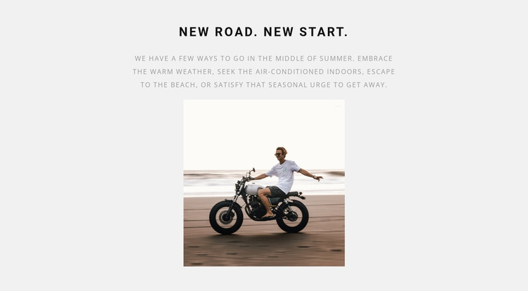 New road new start Landing Page