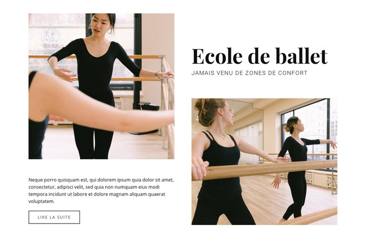 Ecole de ballet Maquette de site Web