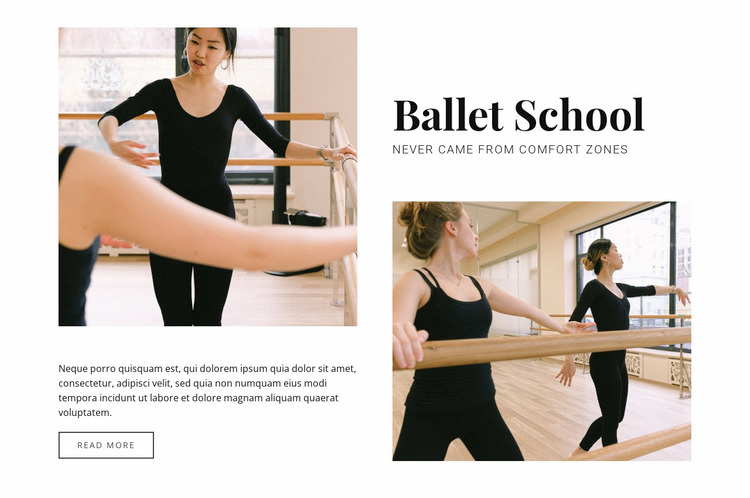 Balletschool Website mockup