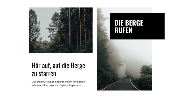 Berg und Natur Landing Page