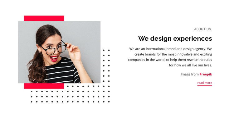 We Design Experiences Homepage Design