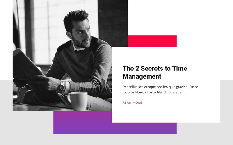 Secrets of Time Management Homepage Design