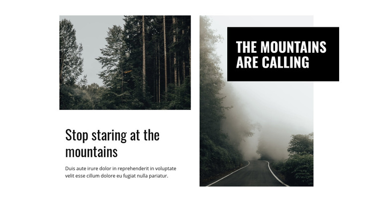 Mountain and nature Homepage Design