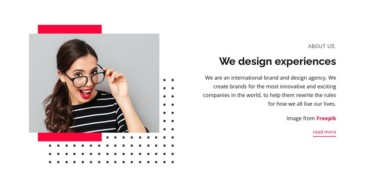 We Design Experiences HTML Template