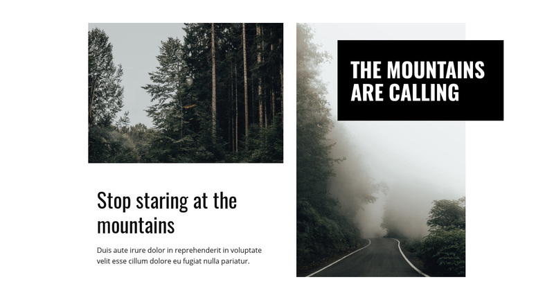 Mountain and nature Web Page Design