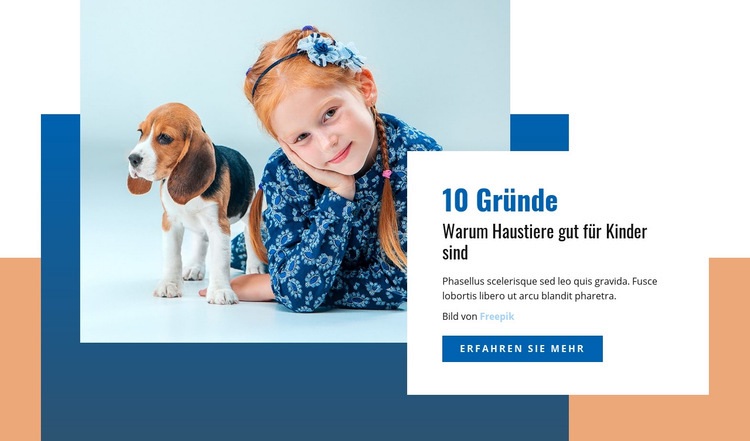 Haustiere und Kinder HTML5-Vorlage