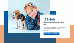Website-Design Haustiere Und Kinder Für Jedes Gerät