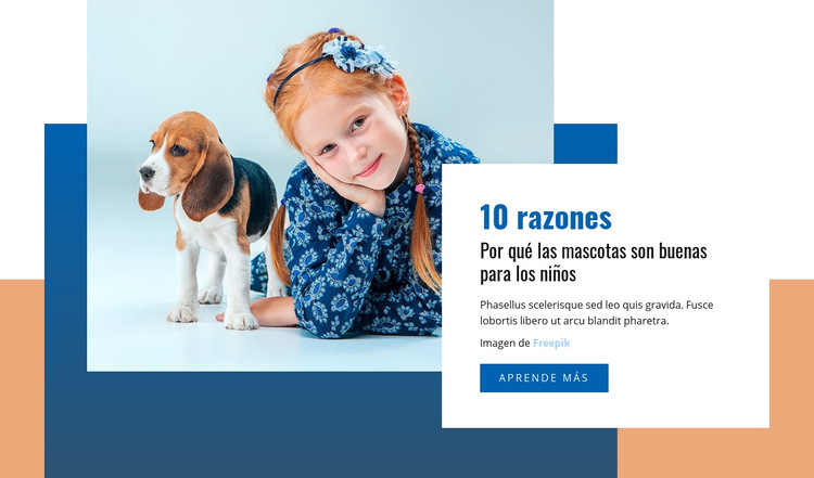 Mascotas y niños Plantilla de sitio web