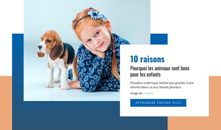 Animaux et enfants Conception de site Web