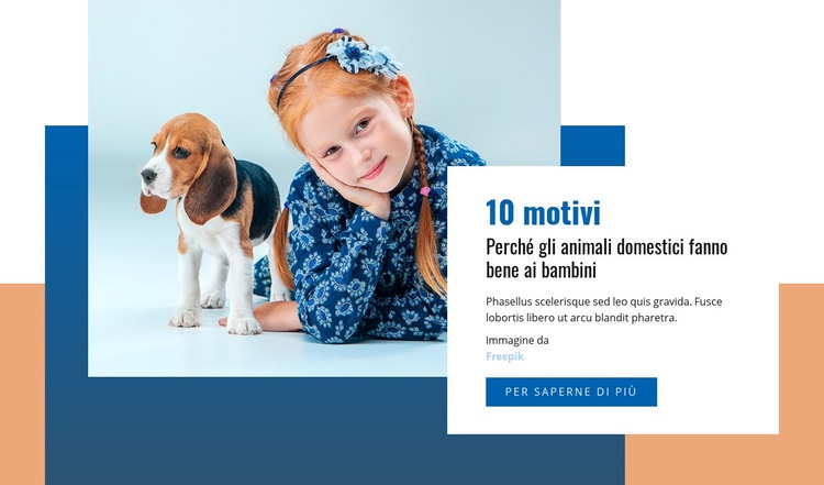 Animali domestici e bambini Mockup del sito web