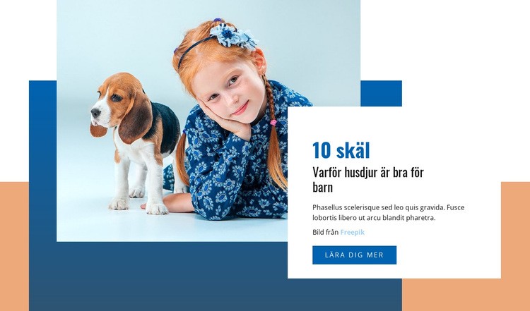 Husdjur och barn HTML-mall
