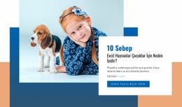 Evcil Hayvanlar Ve Çocuklar - Çevrimiçi Şablonlar