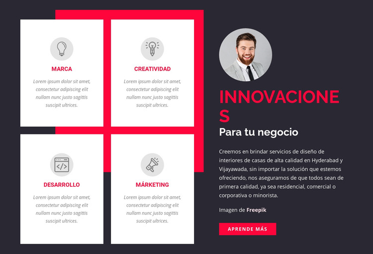 Innovaciones para su negocio Plantilla HTML