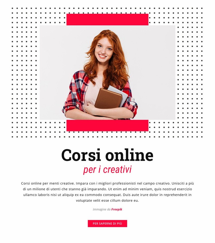 Corsi online per creativi Mockup del sito web