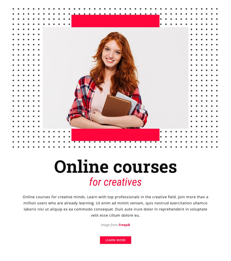 Online cursussen voor creatievelingen Sjabloon voor één pagina