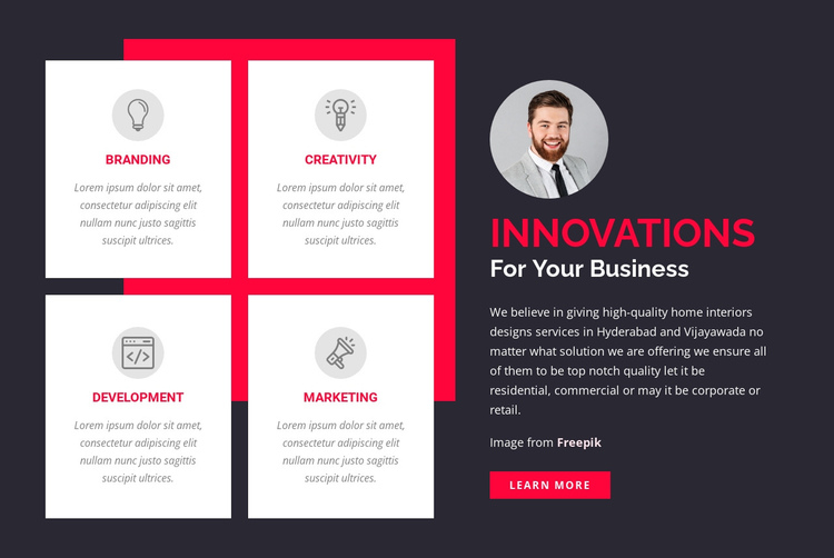 Innovaties voor uw bedrijf Sjabloon voor één pagina