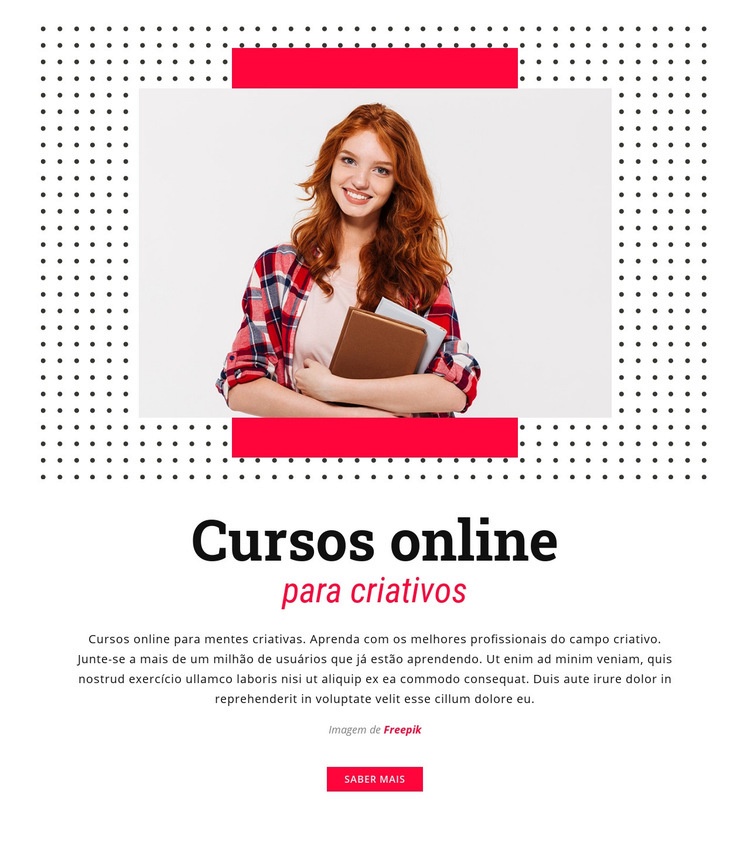 Cursos online para criativos Maquete do site