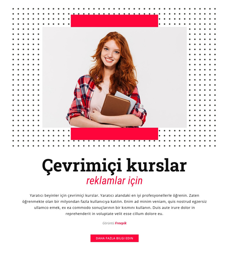 Yaratıcılar için Çevrimiçi Kurslar HTML Şablonu