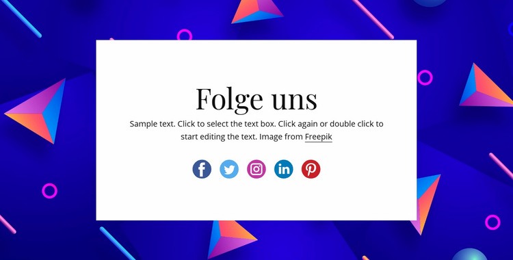 Folgen Sie uns auf abstraktem Hintergrund Website Builder-Vorlagen