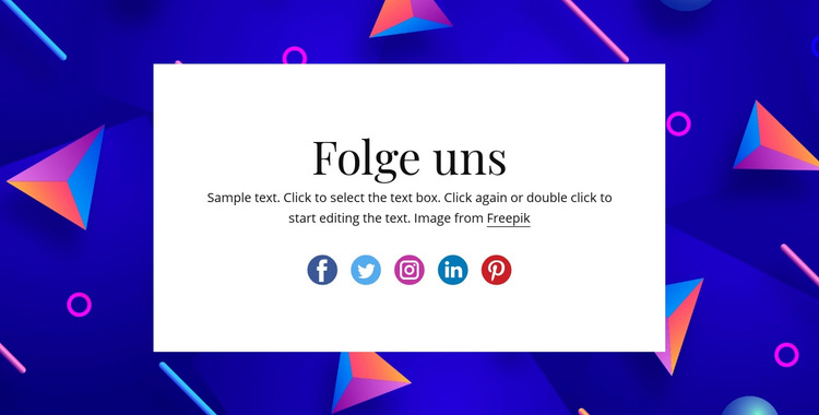 Folgen Sie uns auf abstraktem Hintergrund Website-Vorlage