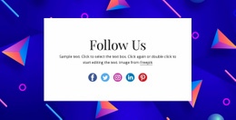 Follow us on abstract background - Html Code Example by Nicepage