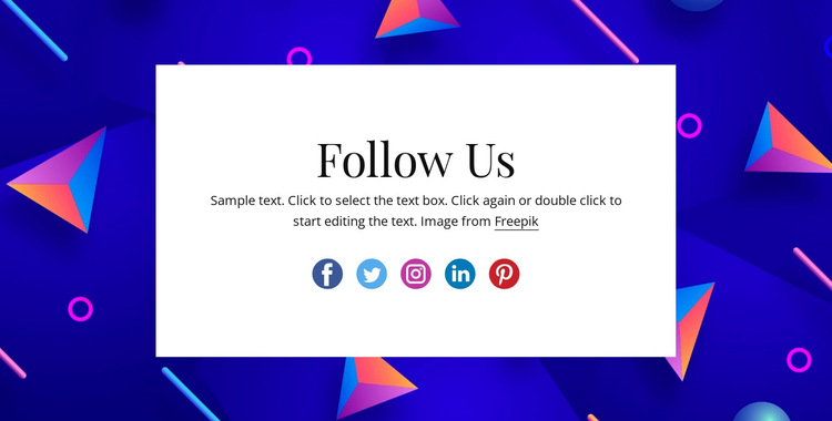 Follow us on abstract background HTML5 Template