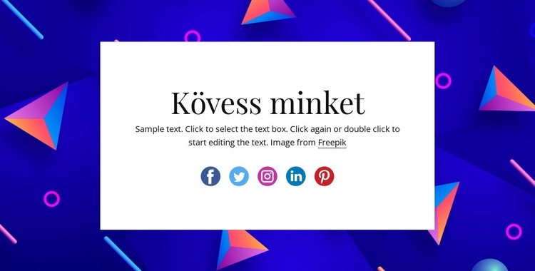 Kövess minket absztrakt háttérrel Weboldal sablon