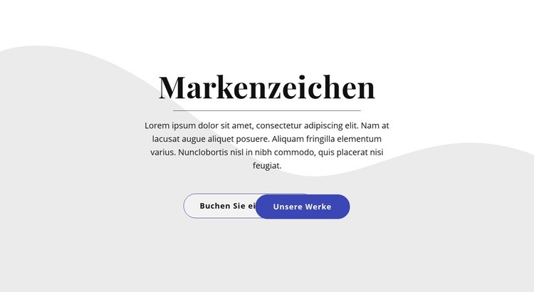 Text mit zwei Tasten Website design
