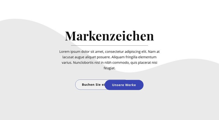 Text mit zwei Tasten Website-Modell