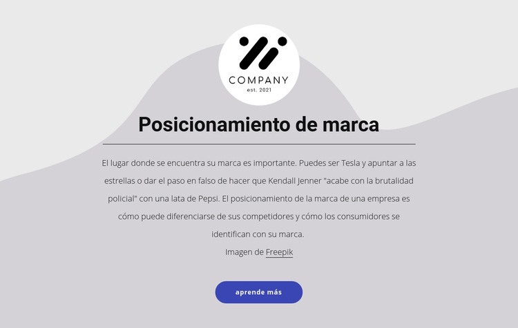 Posicionamiento de marca Plantillas de creación de sitios web