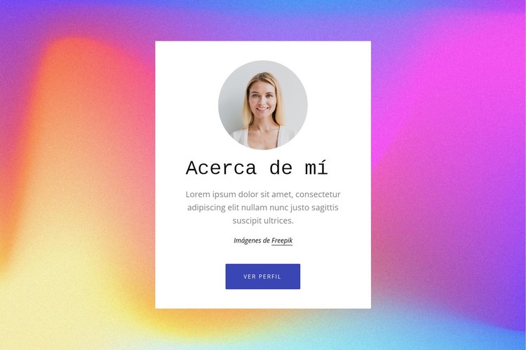 Sobre mi texto en degradado Plantillas de creación de sitios web