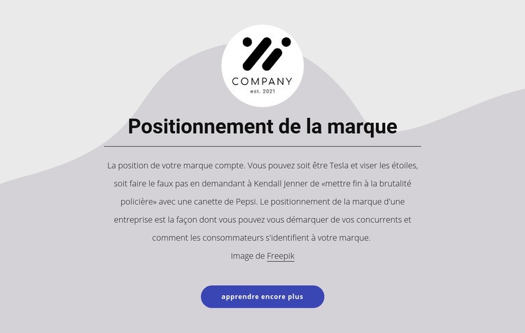 Positionnement de la marque Modèle HTML5