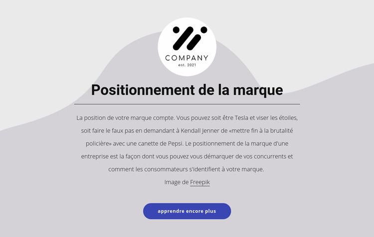 Positionnement de la marque Modèle Joomla