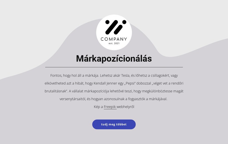 Márkapozícionálás Weboldal sablon