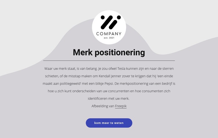 Merk positionering HTML5-sjabloon