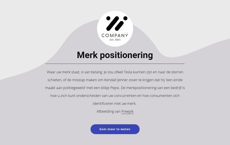 Merk positionering Website mockup