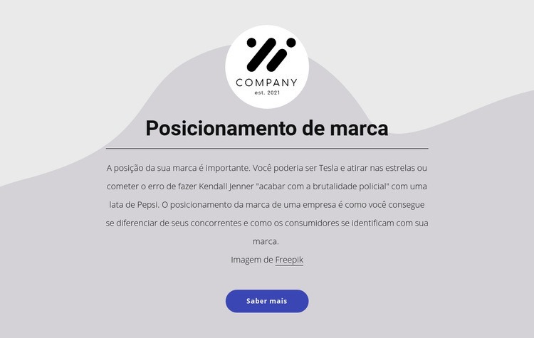 Posicionamento de marca Modelo HTML5