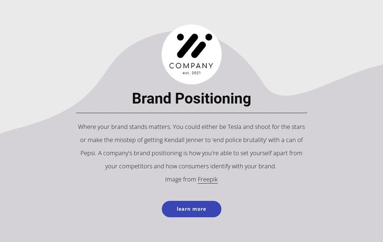 Brand positioning Web Page Design