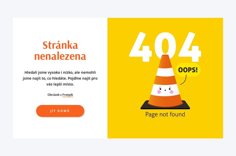 Jejda, stránka 404 nenalezena Šablona HTML