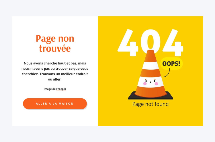 Oups, page 404 introuvable Modèle HTML