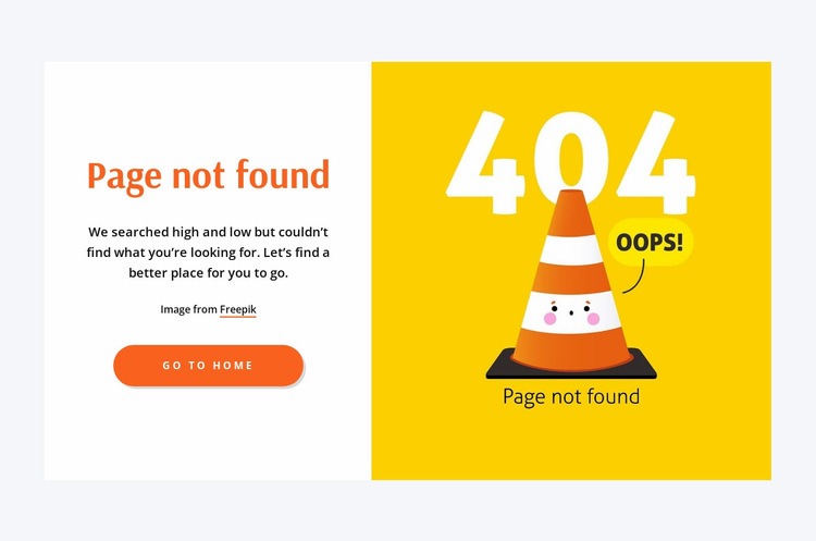 Oops, 404 page not found Homepage Design