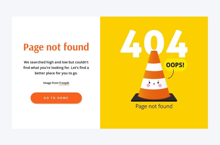 Oops, 404 page not found HTML5 Template