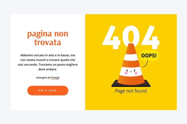 Ops, pagina 404 non trovata Pagina di destinazione