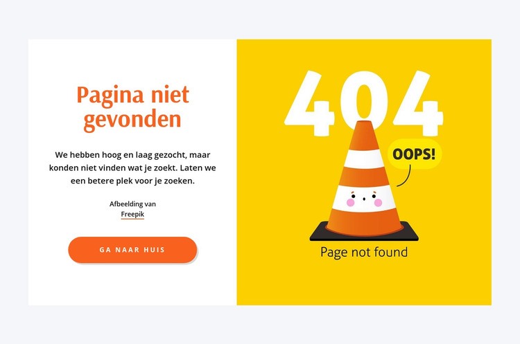 Oeps, 404 pagina niet gevonden Bestemmingspagina