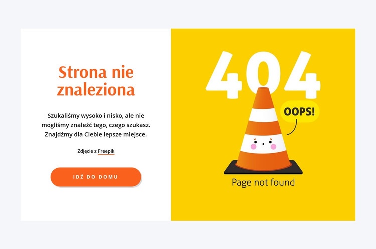 Ups, nie znaleziono strony 404 Kreator witryn internetowych HTML
