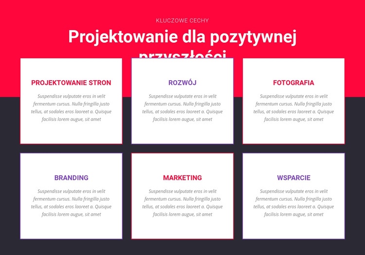 Inspirujący projekt Szablon CSS