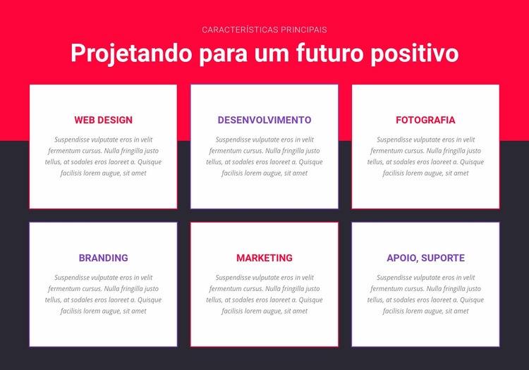 Design inspirado Maquete do site