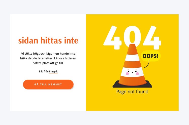Hoppsan, 404 sida hittades inte CSS -mall